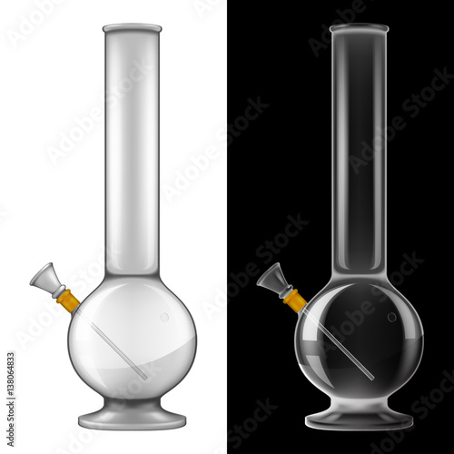 Glass bong. Vector illustration with smart transparencies - will work against any background!