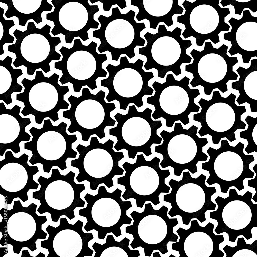 black gears. white background. abstract pattern. vector illustration