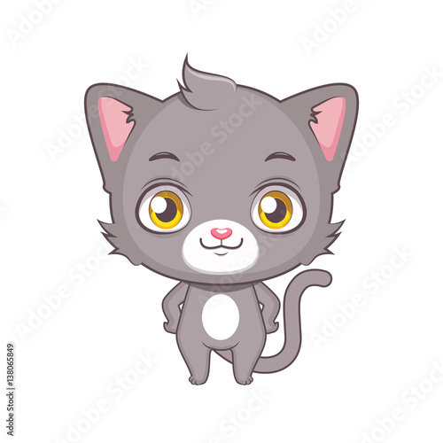 Cute stylized cartoon domestic cat illustration ( for fun educational purposes, illustrations etc. )