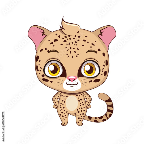 Cute stylized cartoon leopard illustration ( for fun educational purposes, illustrations etc. )