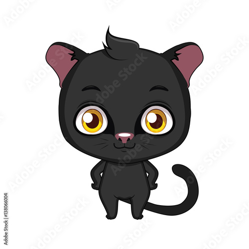 Cute stylized cartoon panther illustration ( for fun educational purposes, illustrations etc. )