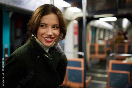 young woman in the subway.