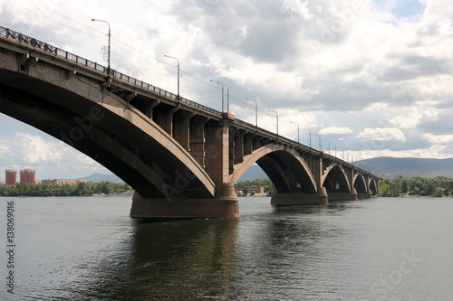 Bridge over Siberian Yenisei river. © Woldemar_66