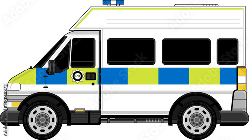 Cartoon British Police Van