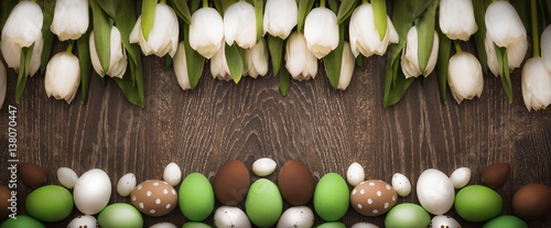 Easter background with tulips