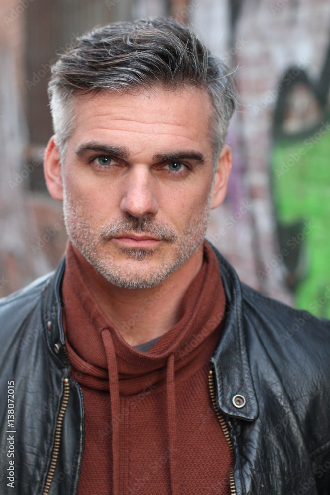 Fototapeta premium Handsome mature man in casual wear outdoors