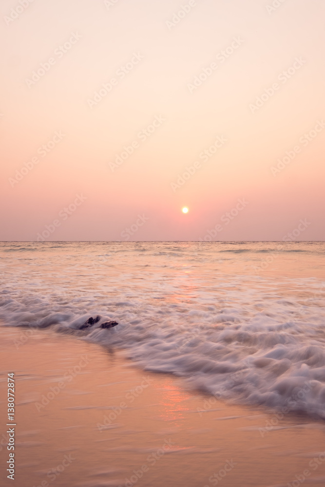 Sunrise at the beach on Koh Rong in Cambodia