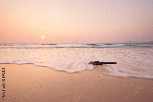 Sunrise at the beach on Koh Rong in Cambodia