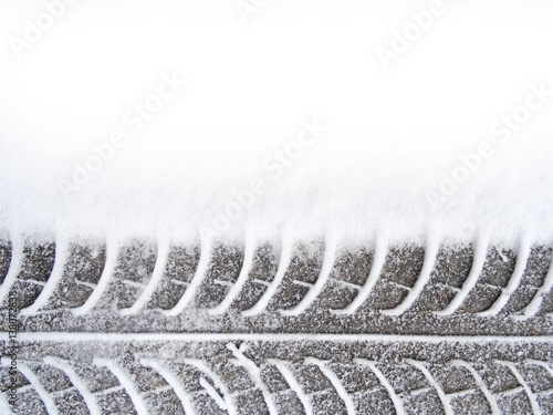  tire on white snow