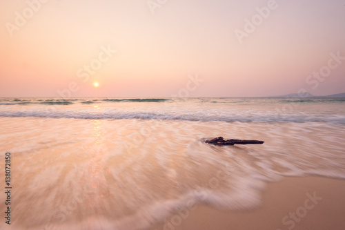 Sunrise at the beach on Koh Rong in Cambodia
