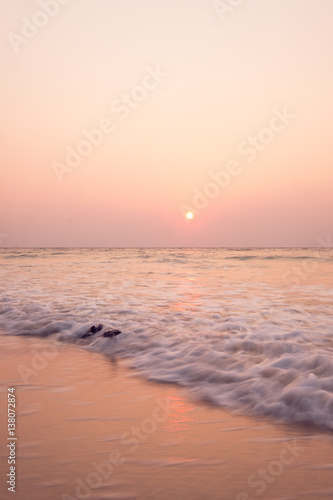 Sunrise at the beach on Koh Rong in Cambodia