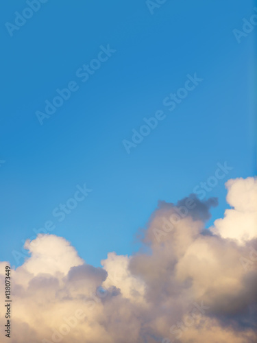 clouds on blue sky with copy space