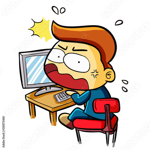 Funny businessman get surprised to know he had to overwork again - vector.