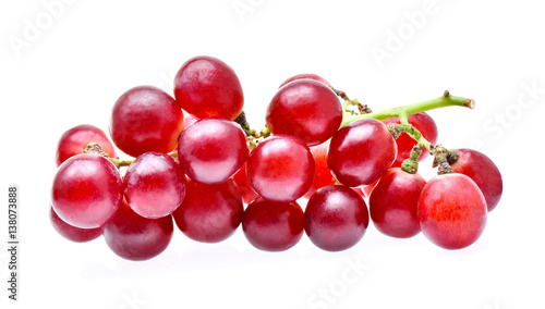 red grapes Isolated on white background