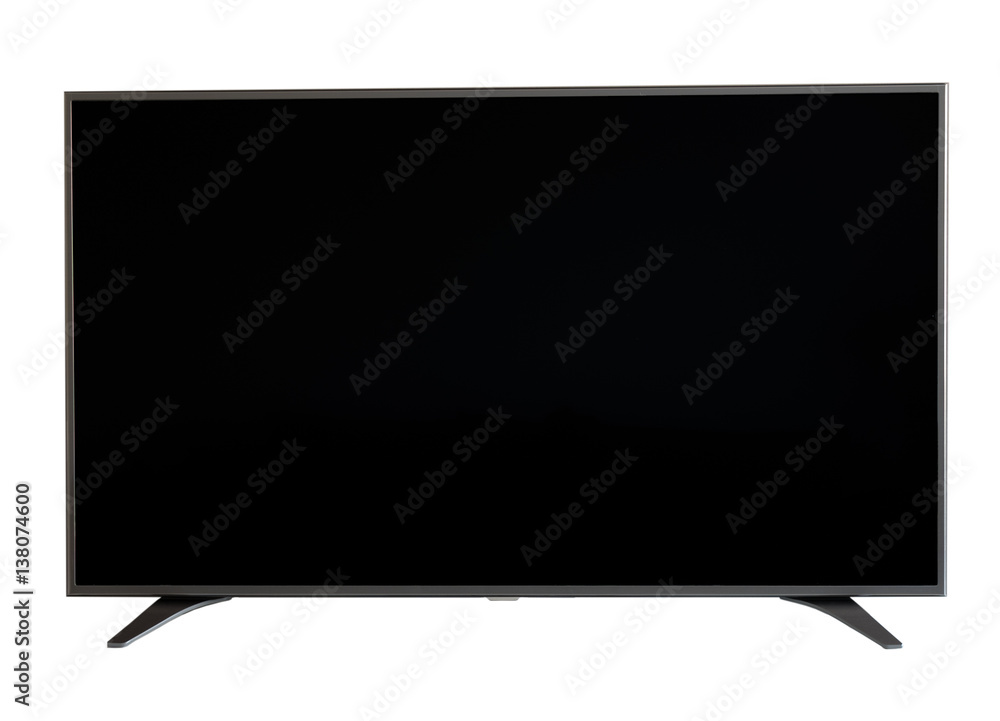 Isolated flat LCD television with stand on white background Isolated flat LCD television with stand on white background