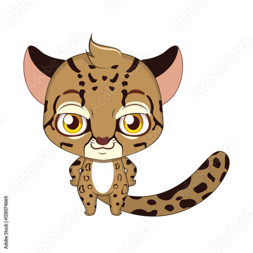 Cute stylized cartoon marbled cat illustration ( use for stickers, fun scenes, decoration etc. )