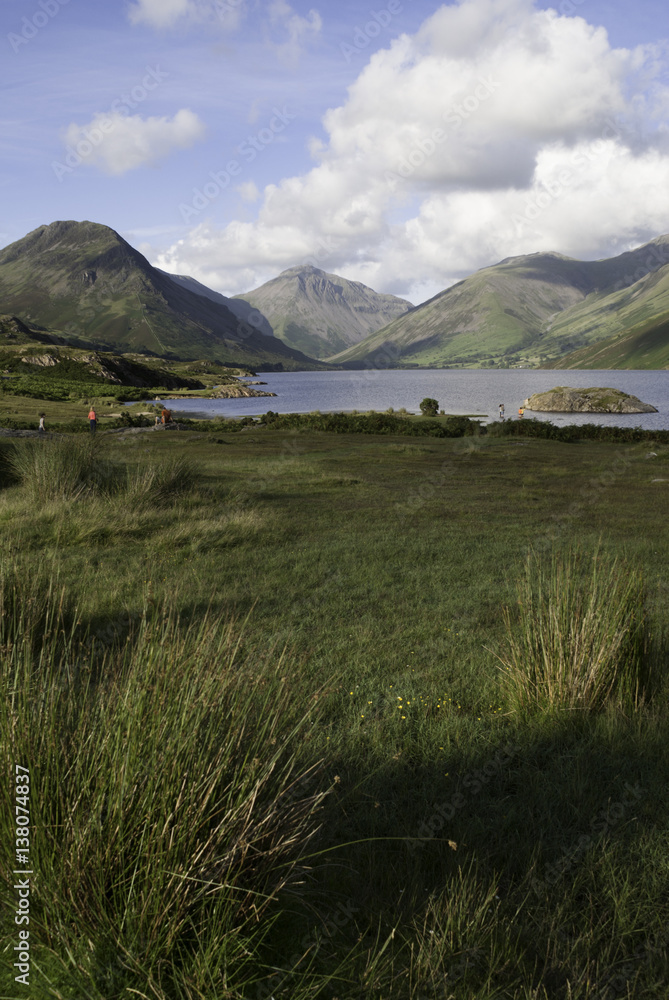 WastWater, showing Kirk Fell, the Great Gable and Scafell Pike in the Distance