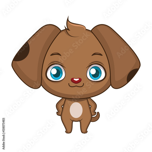 Cute stylized cartoon dog illustration ( use for stickers, fun scenes, decoration etc. ) photo