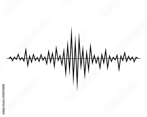Black music sound waves isolated on white background. Audio equalizer technology, pulse musical. Vector illustration