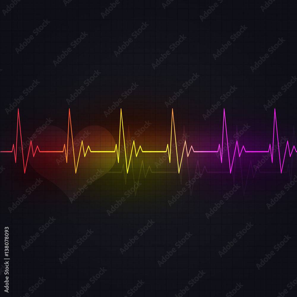 Multicolor Heart cardiogram