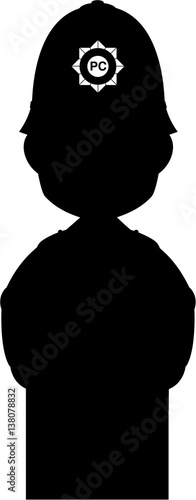 Cartoon British Policeman in Silhouette