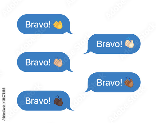 Set of SMS bubbles messages