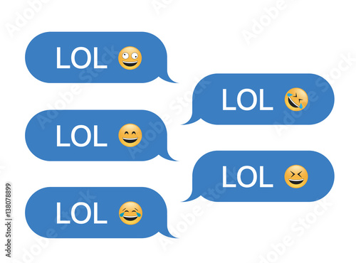 Set of SMS bubbles messages