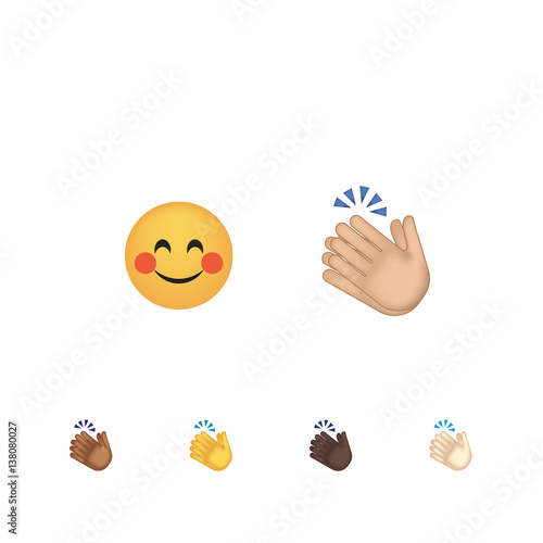 Set of applause gesture emoticon