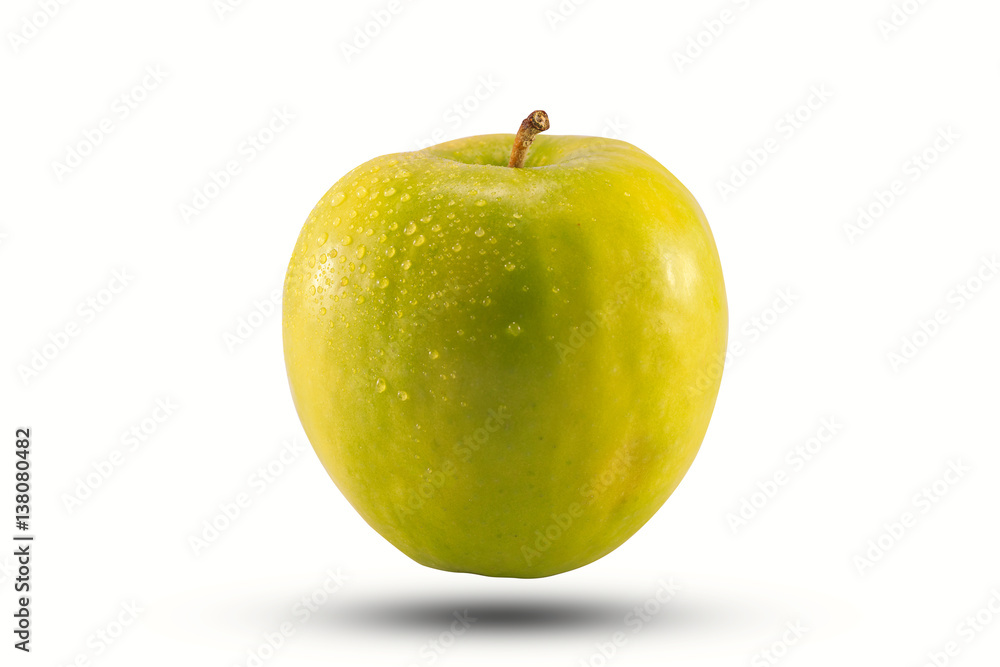 green apple, organic fruit on white background and clipping path green apple, organic fruit on white background and clipping path