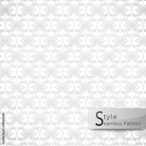 abstract seamless pattern floral mesh loop. white texture background