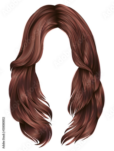  trendy woman long hairs red copper colors . beauty fashion . realistic 3d 