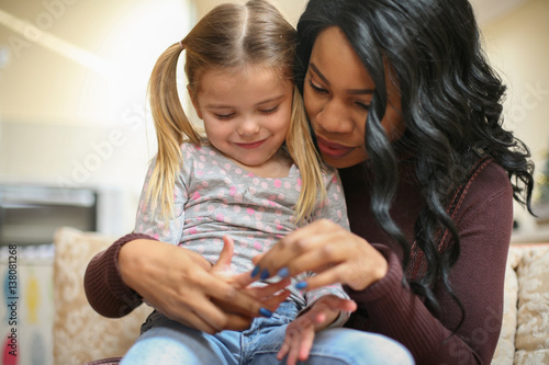 African American woman with child.