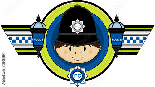Cute Cartoon British Policeman
