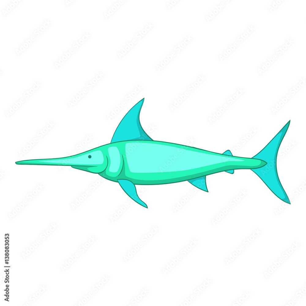 Fototapeta premium Swordfish icon, cartoon style