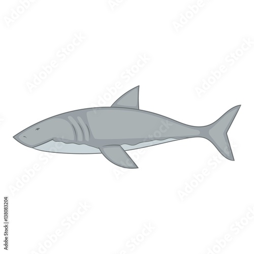 Shark icon, cartoon style