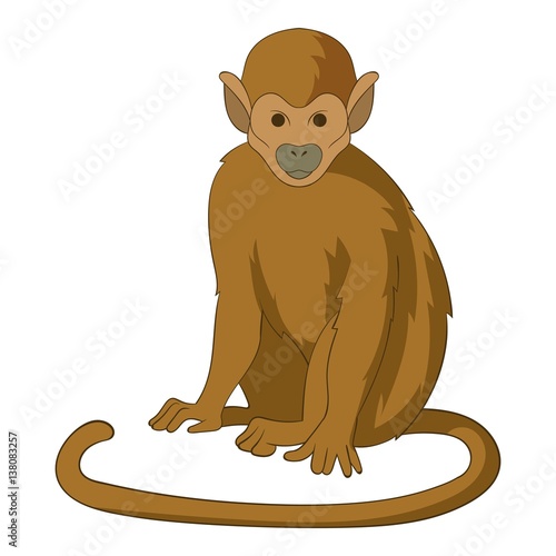 Snub nosed monkey icon, cartoon style