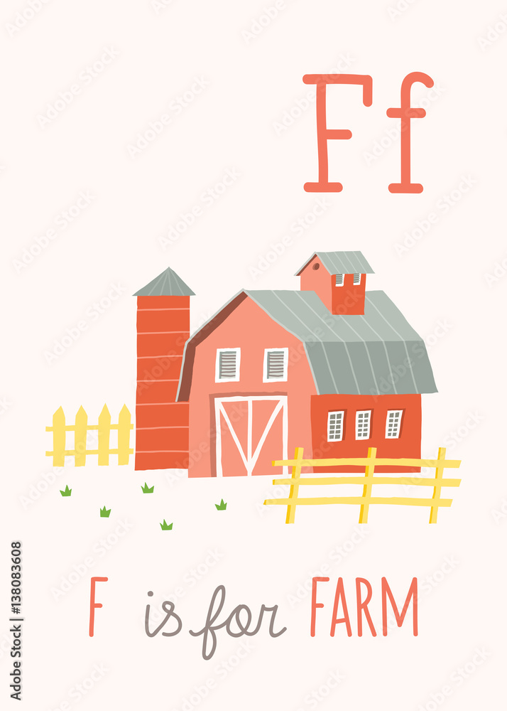 Cartoon farm building. Cartoon farm building.