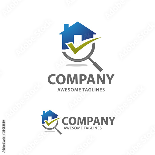 house search logo vector, searching for a house concepts. House with Magnifier. Icon for real estate renovation 
