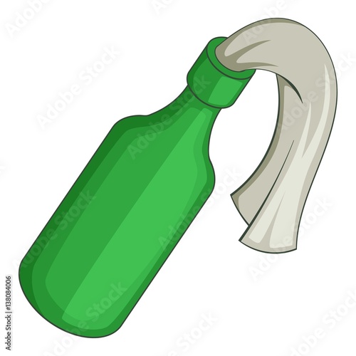 Glass bottle filled with gasoline icon