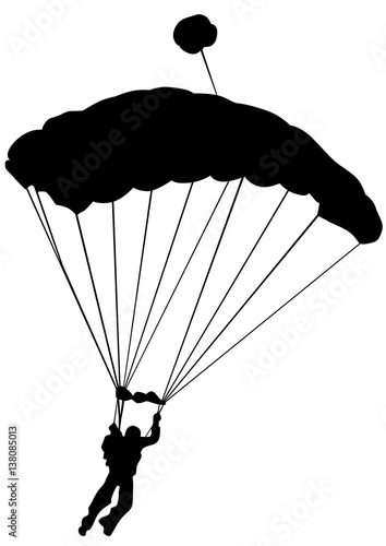 Man on parachute sports on a white background