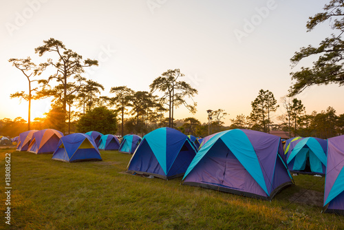 Tents in camping area