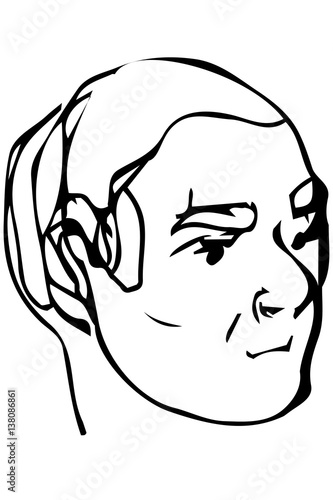 sketch of the face of an adult male