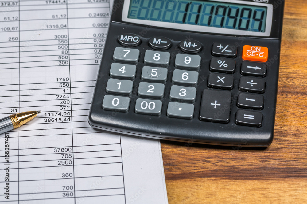 Calculator And Finance Document Calculator And Finance Document