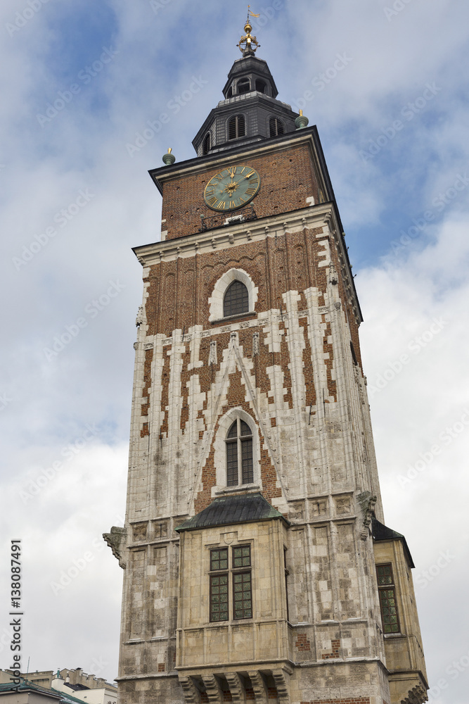 Krakow gothic town hall tower, Poland.