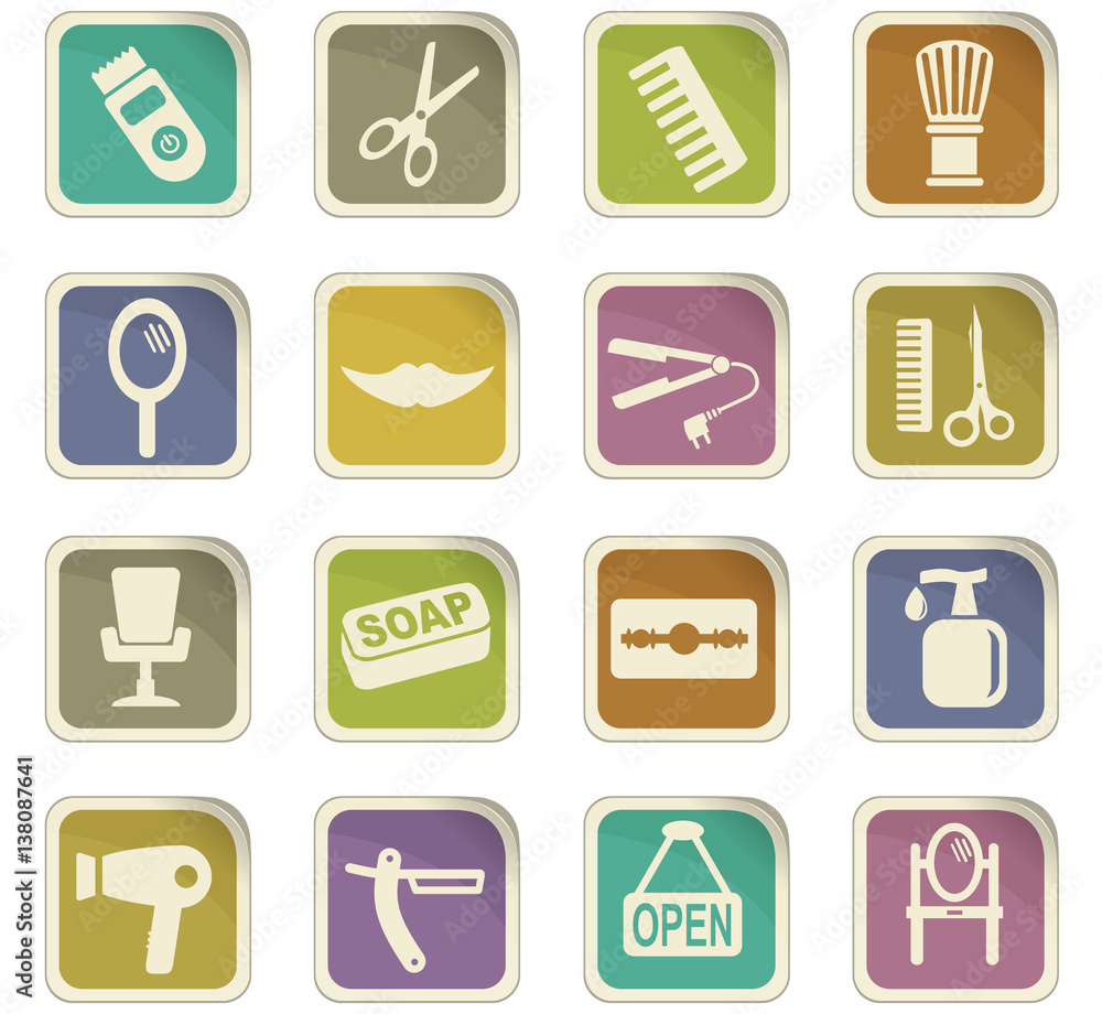 barbershop icon set barbershop icon set