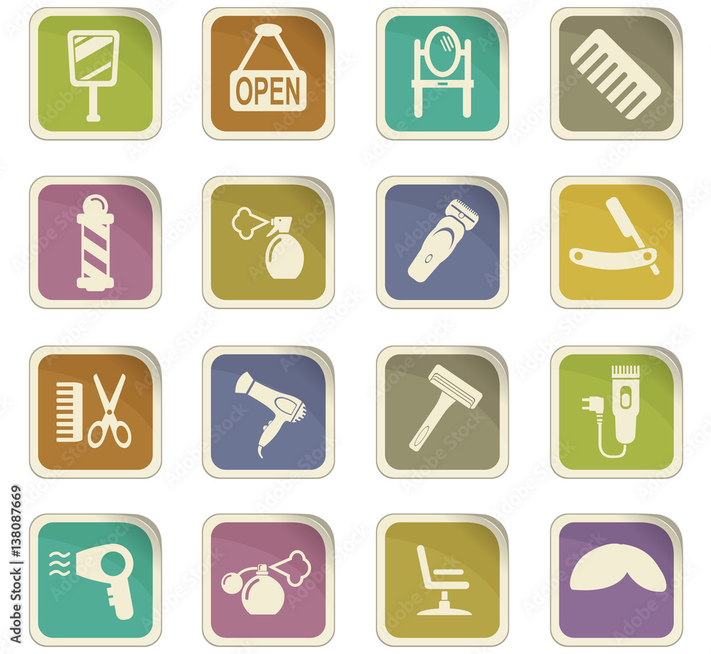 barbershop icon set barbershop icon set