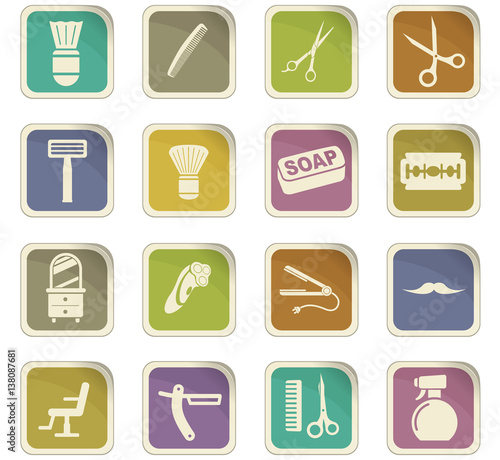 barbershop icon set