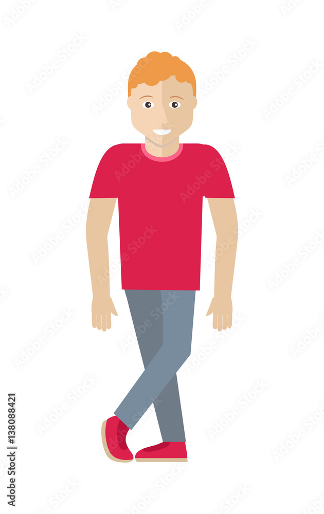 Man Character Vector Illustration in Flat Style