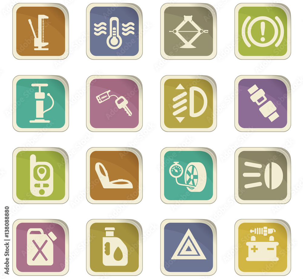 car shop icon set