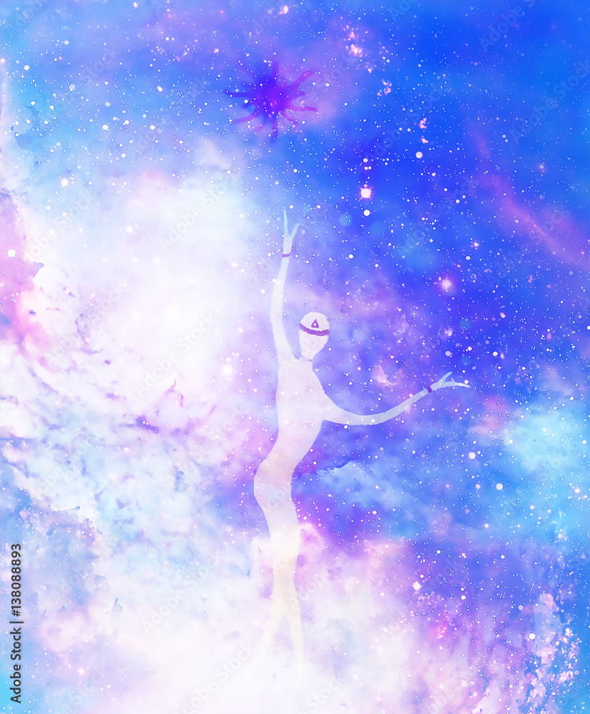 Spiritual beings in the universe. Painting and graphic effect. Spiritual beings in the universe. Painting and graphic effect.